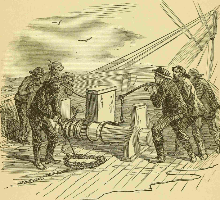Wooden windlass mooring winch Captain John Hardy mariner 1868 Isaac Israel